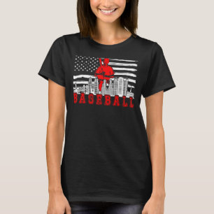 Camiseta Jogador de beisebol na bandeira dos EUA Filadélfia