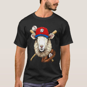 Camiseta Jogador de beisebol ovelha cordeiro arremessador r