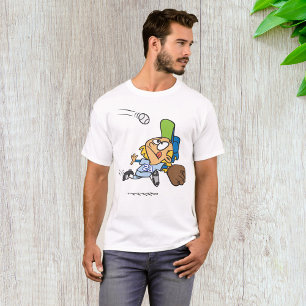Camiseta Jogador de Beisebol Pegando Bola no Meio do Mergul