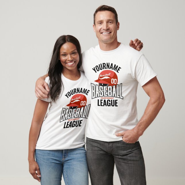 Camiseta Jogador de Beisebol Personalizado NOME Equipe Camp (Unissex)