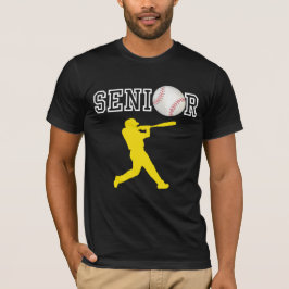 Camiseta Jogador de beisebol sênior com silhueta amarela
