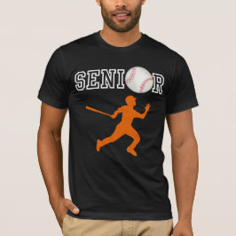 Camiseta Jogador de Beisebol Sênior com Silhueta Laranja