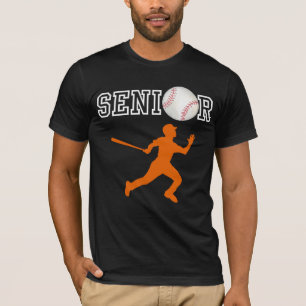 Camiseta Jogador de Beisebol Sênior com Silhueta Laranja