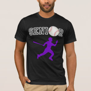 Camiseta Jogador de Beisebol Sênior com Silhueta Roxa