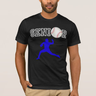 Camiseta Jogador de Beisebol Sênior Silhueta Azul
