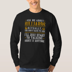 Camiseta Jogador de Bilhar Bola de Sinuca Vintage Pergunte-