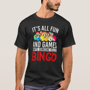 Camiseta Jogador de Bingo Gritando Jogador de Bingo Vencedo