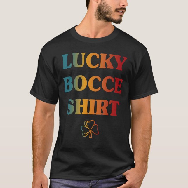 Camiseta Jogador de Bola Lucky Bocce Pétanque Boule (Frente)