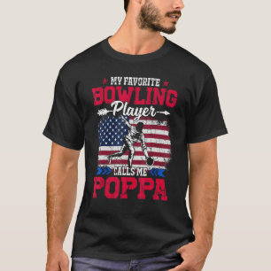 Camiseta Jogador de Boliche da Bandeira Retro dos EUA Me Ch