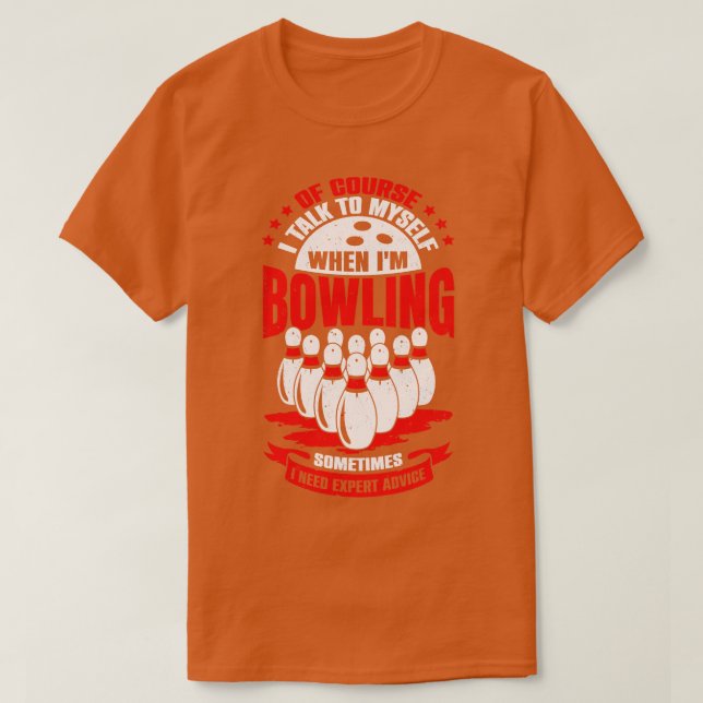 Camiseta Jogador de Boliches Engraçado Jogo Esporte Dom Bow (Frente do Design)