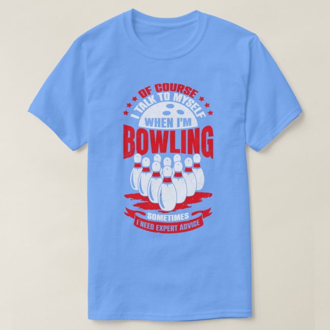 Camiseta Jogador de Boliches Engraçado Jogo Esporte Dom Bow (Frente do Design)