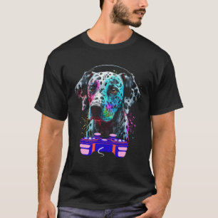 Camiseta Jogador de cães Dalmacianos Vídeo Jogador de cães