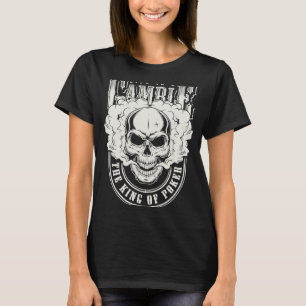 Camiseta Jogador de Cartas de Jogo do Poker King Blackjack
