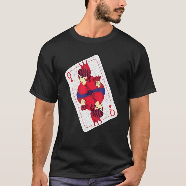 Camiseta Jogador de Cartões de Jogo da Rainha, Texas, Em (Frente)
