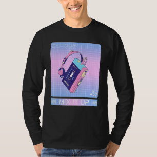 Camiseta Jogador de Cassete Walkman 80s japonês Otaku Ae