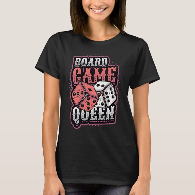 Camiseta Jogador de Conselho do Jogo conselho Queen Dice Ta (Frente)