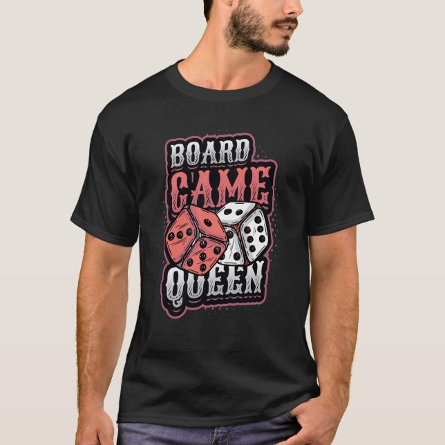 Camiseta Jogador de Conselho do Jogo conselho Queen Dice Ta (Frente)