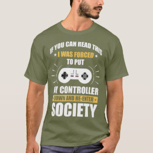 Camiseta Jogador De Console Engraçado Se Você Puder Ler Ess