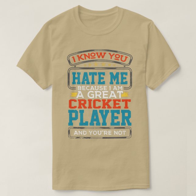 Camiseta Jogador de críquete1 (Frente do Design)