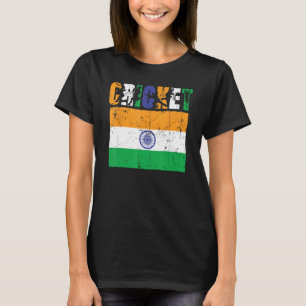 Camiseta Jogador de Críquete Bandeira Indiana Para Meninos