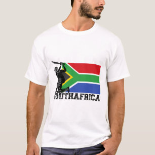 Camiseta Jogador de críquete da bandeira da África do Sul T