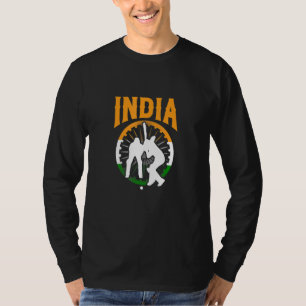 Camiseta Jogador de críquete da Índia Bandeira da seleção i