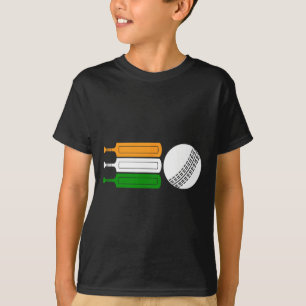 Camiseta Jogador de críquete da Índia Ll Bandeira indiana E