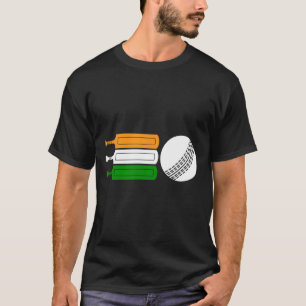Camiseta Jogador de críquete da Índia Ll Bandeira indiana E