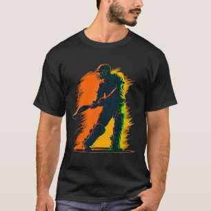 Camiseta Jogador de críquete de Capacetes de Jogador Colori