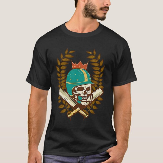 Camiseta Jogador de Críquete do Capacete de Capacete Crític (Frente)