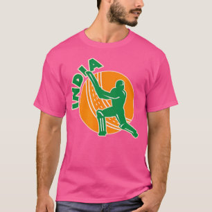 Camiseta Jogador de críquete indiano das Cores de Bandeira 