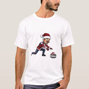 Camiseta Jogador de Curling do Quebra-Nozes Feriado Esport