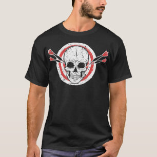 Camiseta Jogador de dardos do esqueleto do quadro