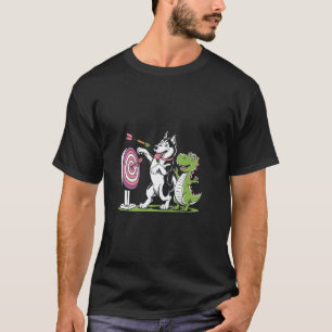 Camiseta Jogador de Dardos Esportivos Husky Tiranossauro En