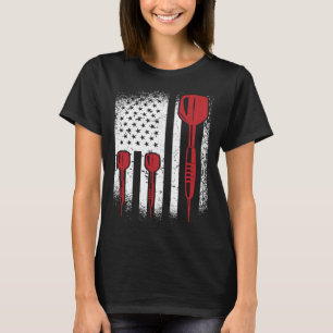 Camiseta Jogador de Dardos Gráfico EUA Dardos Alvo da Mosca