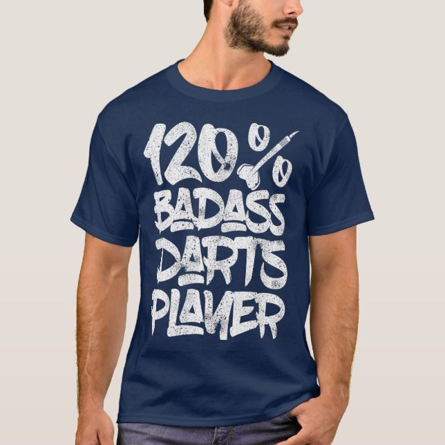 Camiseta Jogador de Darts Badass 120 - Olho Bullseye Darts (Frente)