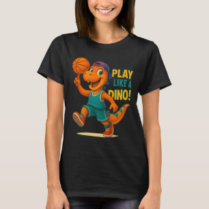 Camiseta Jogador de Dinossauro legal de basquete - Engraçad