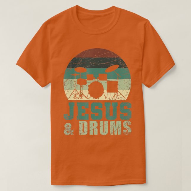 Camiseta Jogador de Drummer Religioso Cristão Gift Jesu (Frente do Design)