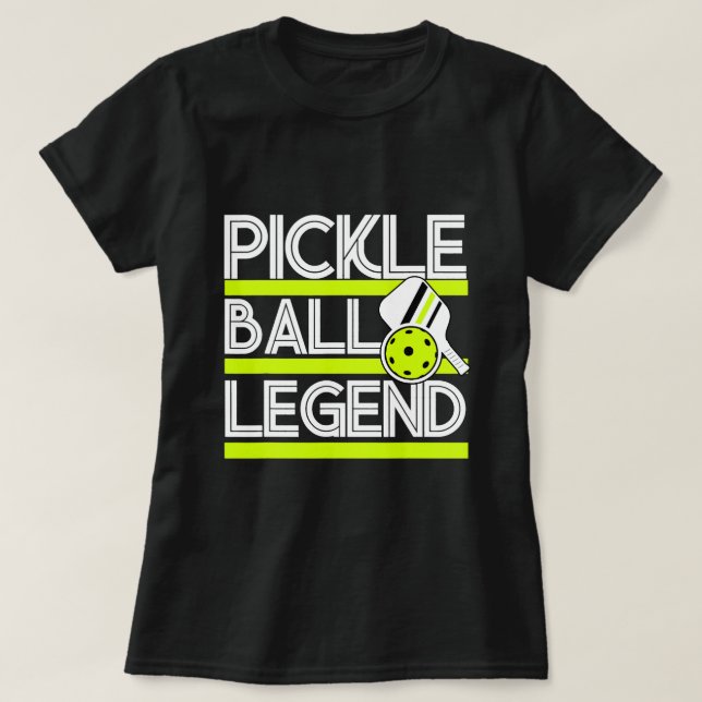 Camiseta Jogador de Esportes de Pickleball Engraçado Pickle (Frente do Design)