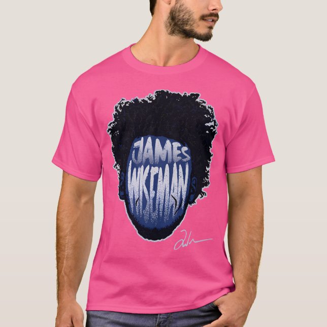 Camiseta Jogador de Estado do Ouro James Wiseman Silhouette (Frente)