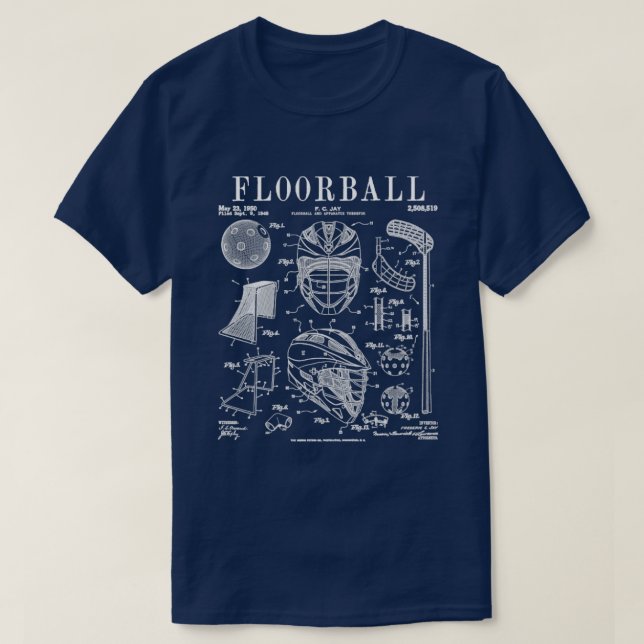 Camiseta Jogador de Floorball Stick Goalie Esporte Patente  (Frente do Design)