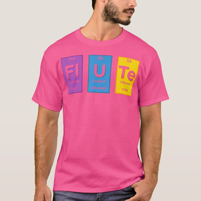 Camiseta Jogador de Flute de Elementos Periódicos de Mesa (Frente)