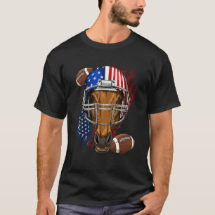 Camiseta Jogador de Futebol Americano Cavalo Animal Patriot