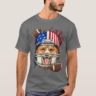 Camiseta Jogador de futebol americano Pembroke Welsh Corgi
