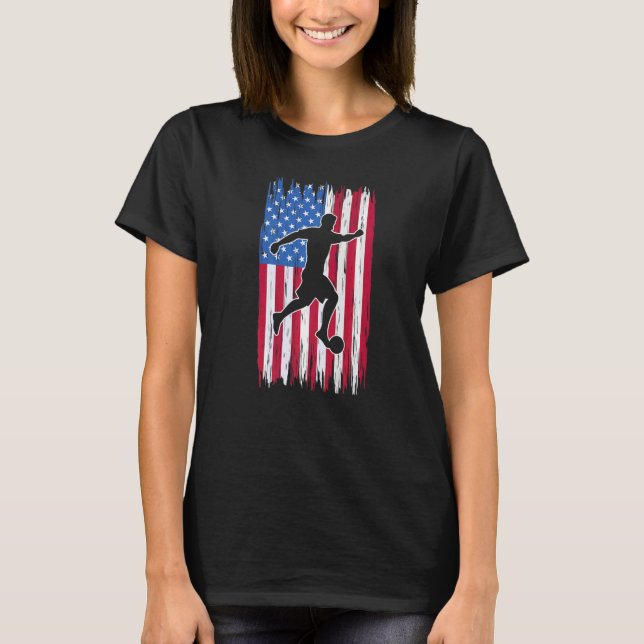 Camiseta Jogador de futebol americano Silhouette USA Soccer (Frente)