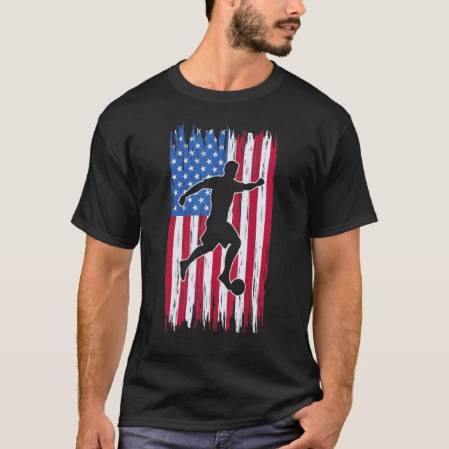 Camiseta Jogador de futebol americano Silhouette USA Soccer (Frente)
