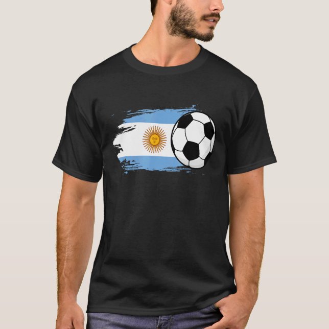 Camiseta Jogador de futebol argentino Patriótico Bandeira d (Frente)