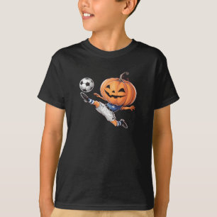 Camiseta Jogador de futebol da Pumpkin Bola Engraçada Garot
