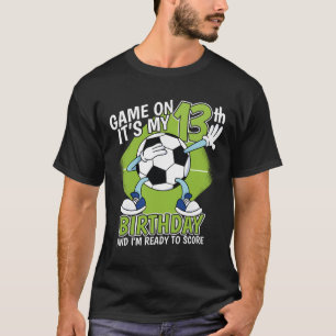 Camiseta Jogador de Futebol de 13 Anos Menino Aniversário d