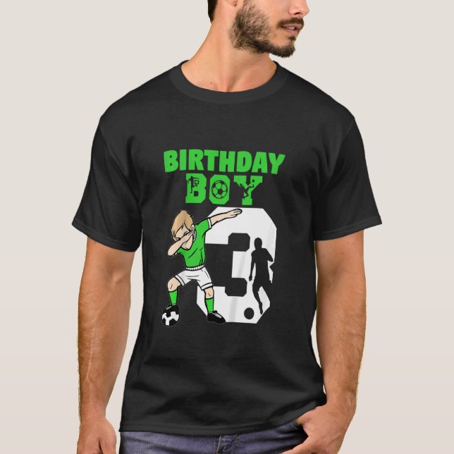 Camiseta Jogador de futebol de 3 anos, aniversário de 3 ano (Frente)